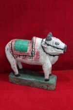 Wooden Nandi Figure Antique Vintage Indian Home Decor - Image 5