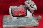 Wooden Nandi Figure Old Vintage Indian Carved Home Decorative Antique - Image 5