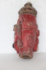 1900s Old Vintage Wooden Carved Doom Face - Image 6