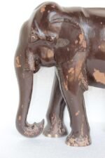 Elephant Figure Wooden Hand Carved 1900s Vintage Old Antique Rare - Image 2