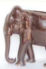 Wooden Elephant Figure 1900's Vintage Old Rare Hand Carved Antique - Image 2