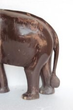 Wooden Elephant Figure 1900's Vintage Old Rare Hand Carved Antique - Image 3