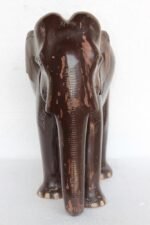 Wooden Elephant Figure 1900's Vintage Old Rare Hand Carved Antique - Image 4