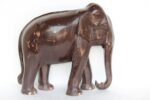 Wooden Elephant Figure 1900's Vintage Old Rare Hand Carved Antique - Image 5