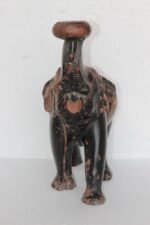 Wooden Elephant Figure Old Antique Rare Hand Carved Decorative - Image 4