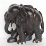 Abniwood Elephant Figure Antique Old Rare Hand Carved Wooden Vintage