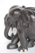 Abniwood Elephant Figure Antique Old Rare Hand Carved Wooden Vintage - Image 2