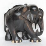 Elephant Figure Hand Carved Abniwood Vintage Old Antique Rare