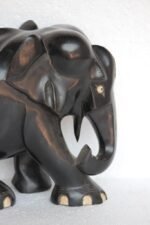 Elephant Figure Hand Carved Abniwood Vintage Old Antique Rare - Image 2