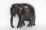 Elephant Figure Antique Rare Old Wooden Hand Carved Abniwood Home Decor - Image 5