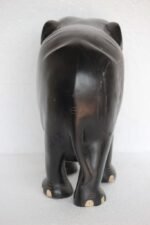 Elephant Figure Antique Rare Old Wooden Hand Carved Abniwood Home Decor - Image 6