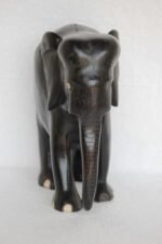 Elephant Figure Carved Abniwood Old Vintage Antique Rare Wooden Home Decor - Image 4