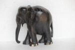 Elephant Figure Carved Abniwood Old Vintage Antique Rare Wooden Home Decor - Image 5