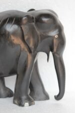 Abniwood Elephant Figure Old Antique Rare Wooden Hand Carved Home Decor - Image 2