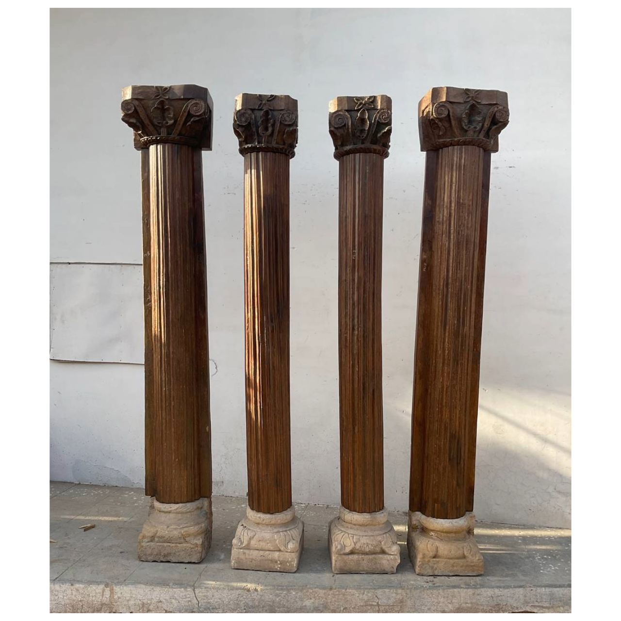 Remove-background-project-1-14.png Authentic Old Indian Teak Wood Pillar: A Timeless Masterpiece - Image 1