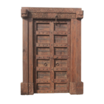 7.2 feet Large Traditional Flower Carved Teak wood Door | Carving Door With Frame