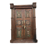 84" Solid Teak Wood Meticulously Handcrafted Entry Doors, Wooden Vintage Indian Door, Large carved Wall Panel, Antique Carving Doors