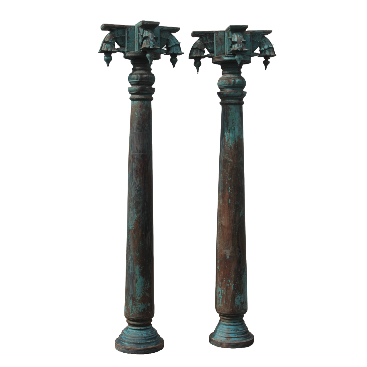 Remove-background-project-1-9.png 83" Indian Old Pillar Made Of Jack Wood | Antique Pillar Set of 2 - Image 1