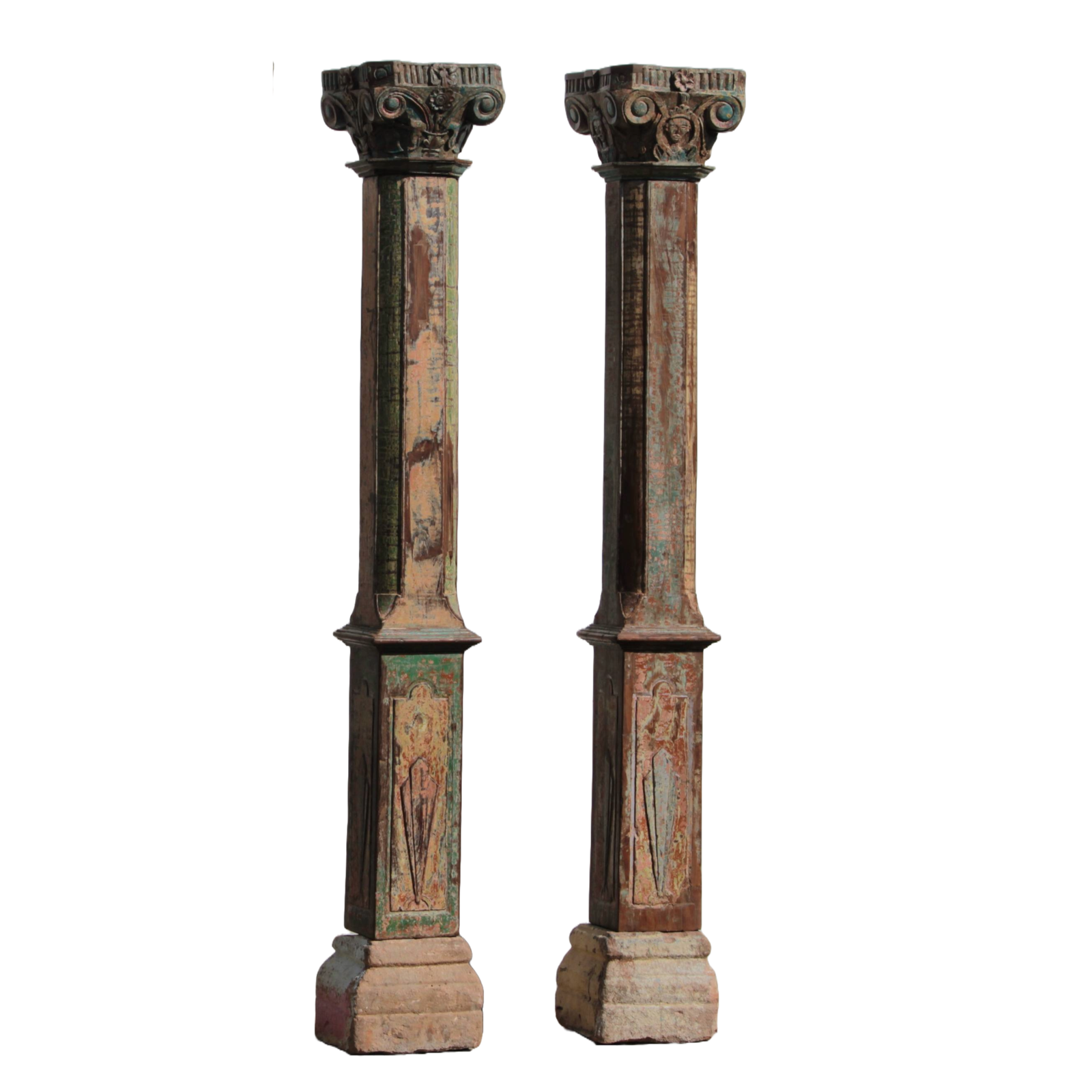 Remove-background-project-1.png 7.6 feet tall Wooden Traditional Columns, Set of 2 Pillars - Image 1