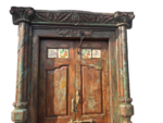 Indian Haveli Doors With Frame,  7.3 feet long Wooden Door - Image 2