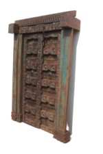 Haveli Door with Detailed Carving and Distress Color Finish - Image 5