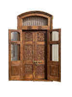 8.9 Feet large Old Indian Door With Grill Gates | Antique Rajasthani Door - Image 5