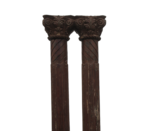 Natural Teak Architectural Columns with Concrete Bases - Image 2
