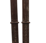 Natural Teak Architectural Columns with Concrete Bases - Image 3