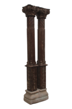 Natural Teak Architectural Columns with Concrete Bases - Image 5