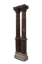 Natural Teak Architectural Columns with Concrete Bases - Image 4