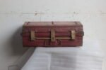 Iron Trunk Box Antique Old Vintage Brass Lock Trunk Storage Collectible