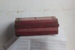 Iron Trunk Box Antique Old Vintage Brass Lock Trunk Storage Collectible - Image 3