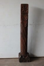 3.10ft Hand-Carved Wooden Floor Candle Stand - Tall Vintage Wooden Pedestal - Image 4