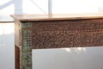 Wooden Console Table | 47″ long Distressed Carved Side Table - Image 4