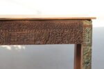 Wooden Console Table | 47″ long Distressed Carved Side Table - Image 5
