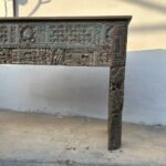 Wooden Console Table | 4.8 feet long Distressed Carved Table - Image 5