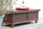 4.2 feet wide Vintage Teak Wood Coffee Table Trunk - Image 4