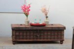 4.7 feet wide Vintage Teak Wood Coffee Table Trunk - Image 2