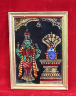Rare Collectible Glass Frame – Depiction of Shiva and Parvati