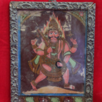 Antique Glass Painting Photo Frame – Bheru Ji, 1900s Vintage Collectible