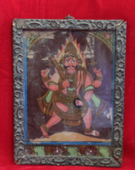 Antique Glass Painting Photo Frame – Bheru Ji, 1900s Vintage Collectible