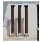 7.5 feet Indian Teak Wood Pillars | Wooden traditional Columns Set of 3