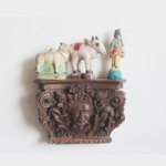 Wooden Wall Decor Shelves | Floating Shelf | Vintage Wooden Face Carved Shelve