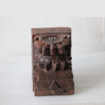 Intricate Craved Vintage Wooden Candle Stand - Image 2