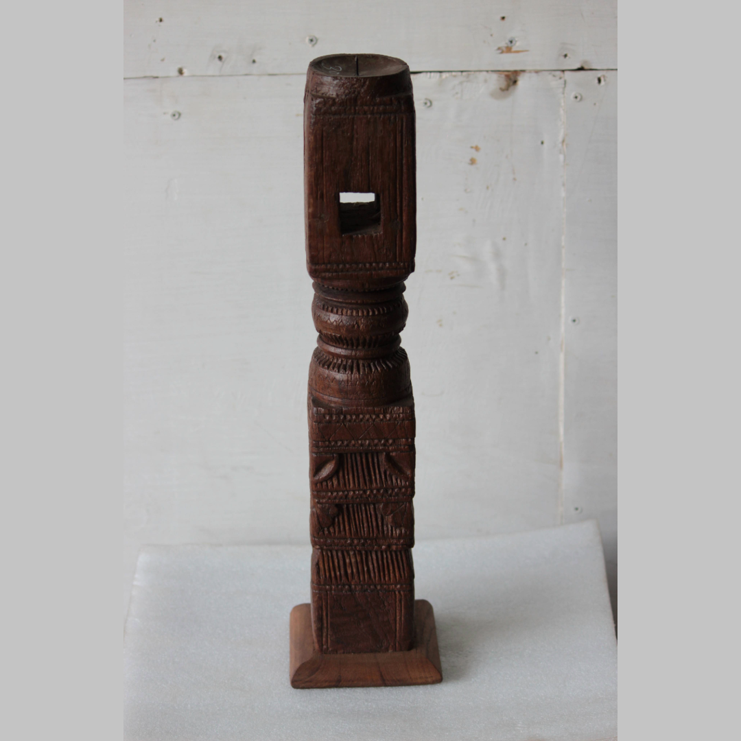 Untitled-2025-01-09T171550.755.png Old Charpai Wooden Legs Candle Stand Indian Vintage Antique - Image 1