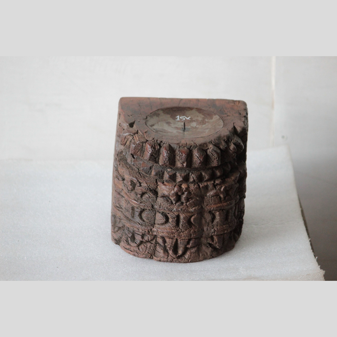 Untitled-2025-01-11T144711.241.png Wooden Candlestick Holder, Rustic Wood Candle stand - Image 1