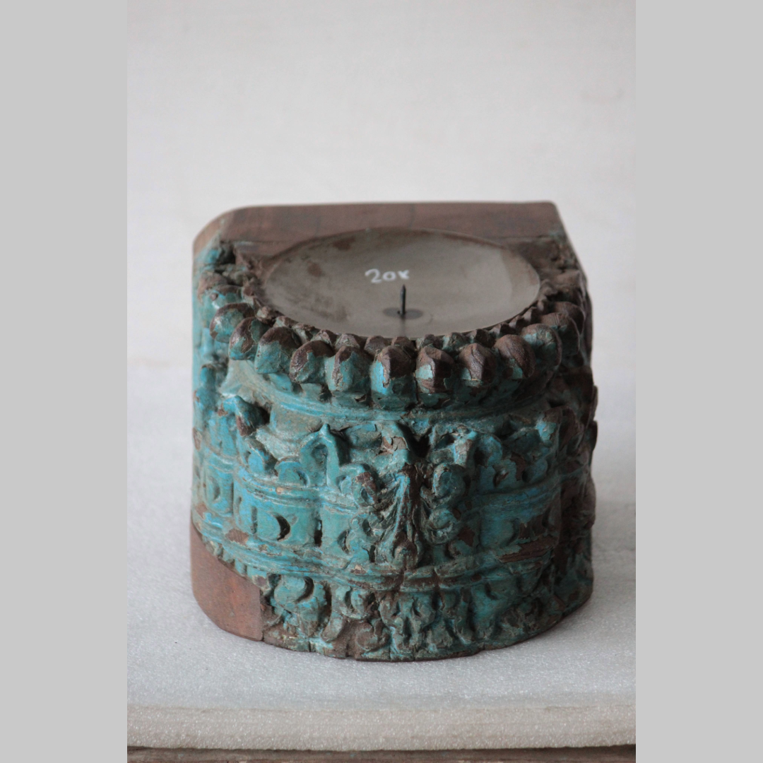 Untitled-2025-01-11T171650.029.png Wooden Candlestick Holder, Rustic Wood Candle stand - Image 1