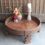 2.4 feet Old Wooden Chakki Center Table Coffee Table Home Decor Table