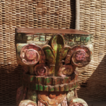 15" Wooden Stool with Great Carving Details - Image 2