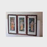 Set of 3 Antique Hindu Deity Photo Frames – Vintage Religious Home Decor